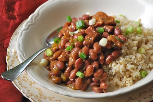 Cajun Red Beans and Brown Rice via Relishing It