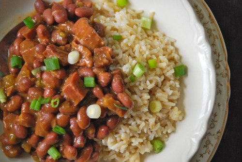 Cajun Red Beans and Brown Rice via Relishing It