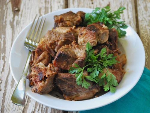 Carnitas Tacos and Fresh Tomatillo Salsa via Relishing It