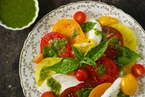 Caprese Salad with a Basil Vinaigrette | Relishing It