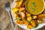 Roasted Potatoes with a Coconut Curry Dipping Sauce | Relishing It