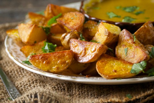Roasted Potatoes with a Curry Dipping Sauce | Relishing It