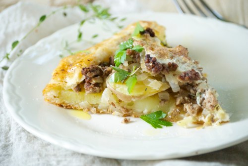 Rustic Potato, Sauerkraut, and Beef Galette | Relishing It