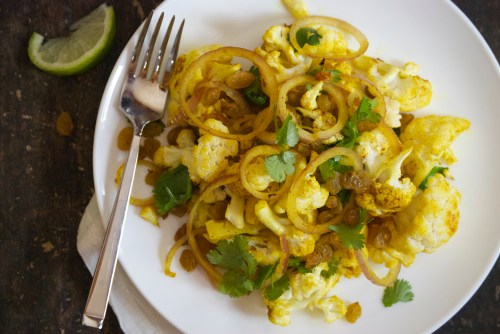 Curry-Scented Cauliflower with Golden Raisins | Relishing It