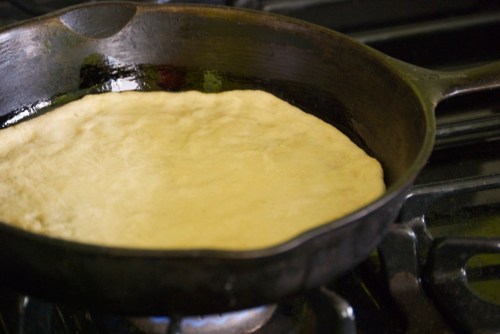 Skillet Pizza on the Stovetop with Ramps, Mushrooms, and Smoked Mozzarella | Relishing It