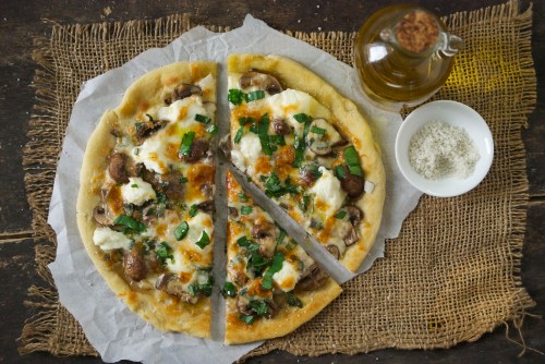 Skillet Pizza on the Stovetop with Ramps, Mushrooms, and Smoked Mozzarella | Relishing It