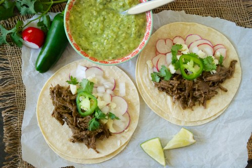 Perfectly Tangy Barbacoa with Avocado Tomatillo Salsa | Relishing It