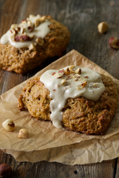 Pumpkin Scones with Maple Nutmeg Icing | Relishing It